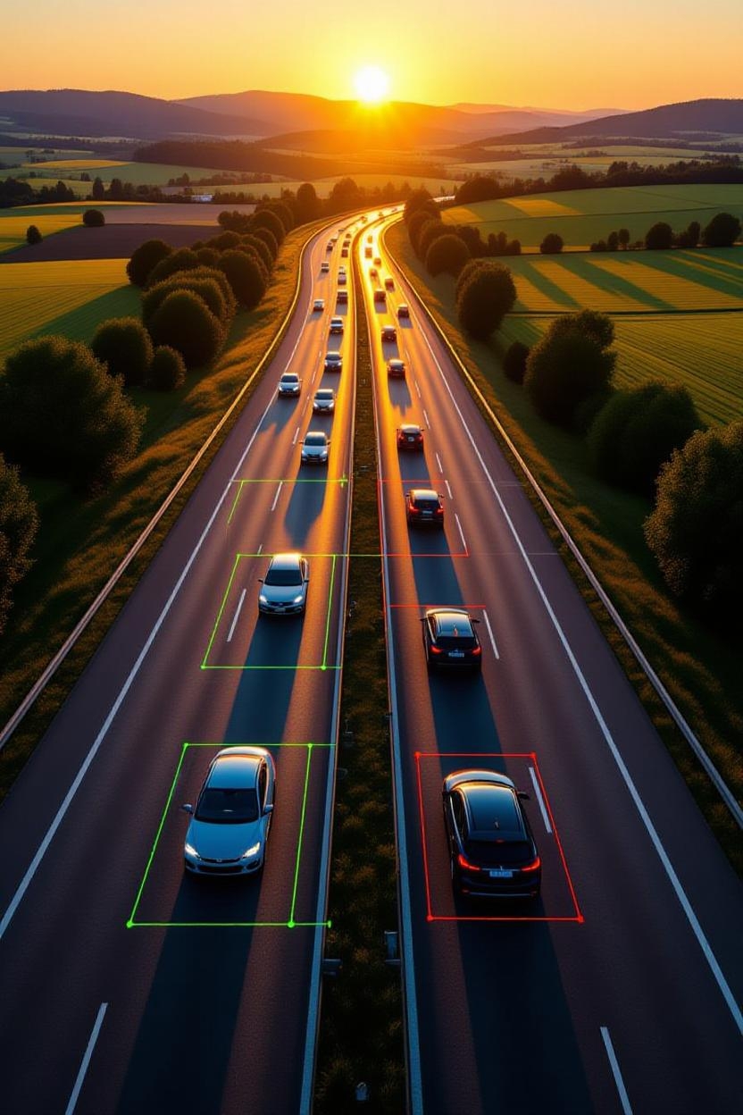 annotated traffic on highway